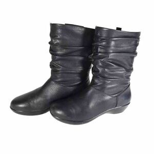 Dansko Women's Devin US8-8,5 EU 39 Solid Black Leather Pull On Slouch Boots